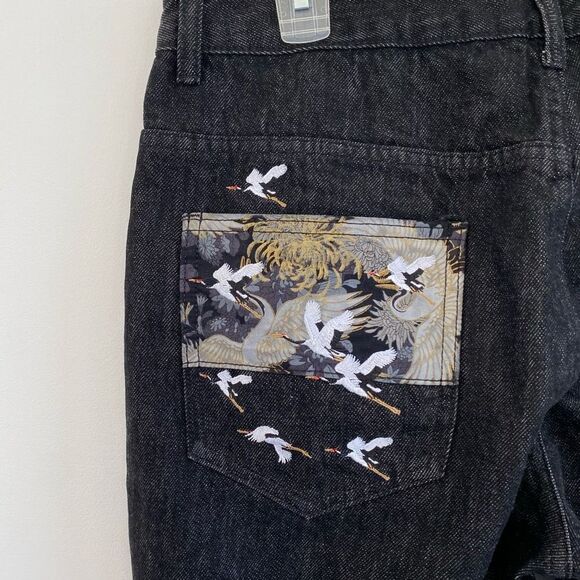 Customized Dark Wash Jeans with Japanese Style Designs - Picture 7 of 8